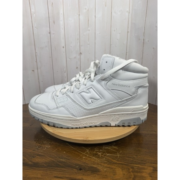 NEW BALANCE Mens Size 11.5 650R Retro High Top Basketball Sneaker Triple White